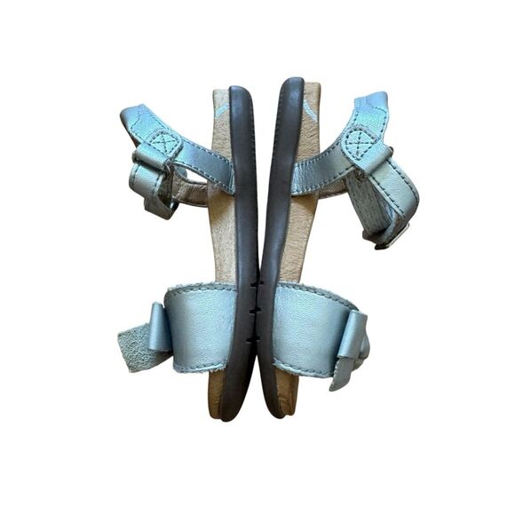 Stride Rite Leather Silver Sandals Savannah Toddler Girl 8W - Picture 2 of 4